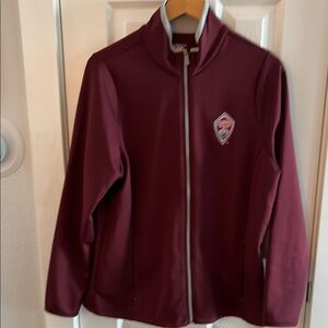 Maroon Zip-Up Jacket with Logo